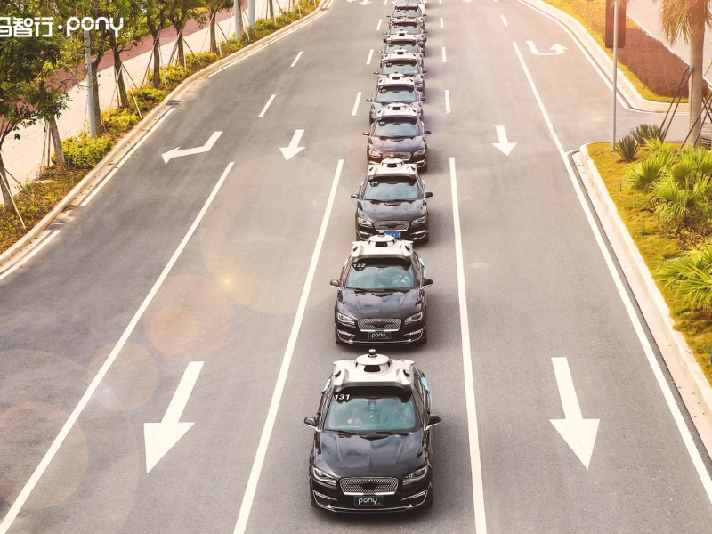 Pony.ai showcased its fleet of self-driving vehicles in the eastern Chinese city of Guangzhou in 2018. (Image credit: Pony.ai)